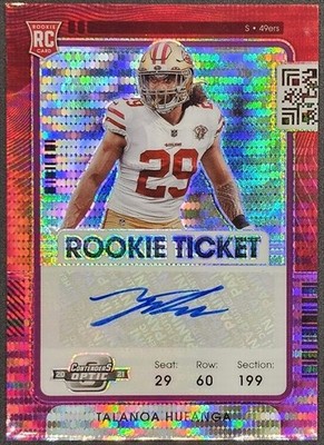 Talanoa Hufanga 2021 Panini Contenders Optic Rookie Ticket Auto Purple Pulsar