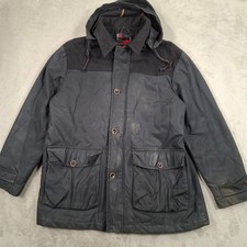 Howick Jacket Mens XL Black Waxed Hooded Coat Donkey Heavyweight