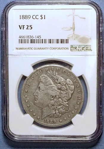 1889 Carson City $1 Morgan Dollar Certified VF 25 NGC/ Great Key in Morgan set