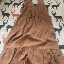 Marks And Spencer’s Chocolate Brown Maxi Dress With Open Back Size 22