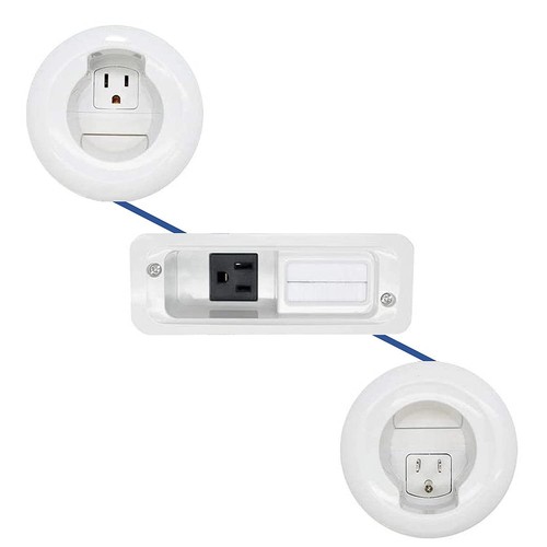 Legrand Wiremold WMC801 In Wall TV Power and Soundbar Grommet Kit, Cable Managem