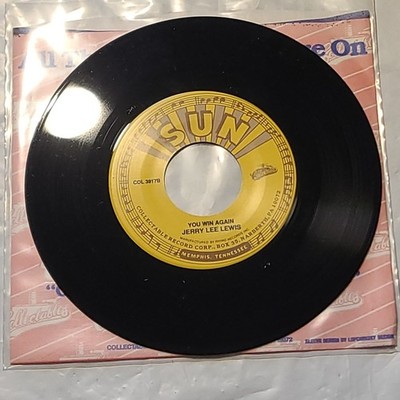 Jerry Lee Lewis ~ You Win Again/ It'll Be Me ~ Sun Re-Issue VG+ 45 RPM Record