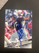 Topps 2017 Topps Jesus Aguilar Milwaukee Brewers #503 Rookie Autographed Card. rookie card picture