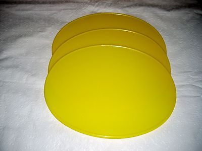 #ad 3 YELLOW OVAL NUMBER PLATES MOTOCROSS PLASTIC VINTAGE BULTACO YAMAHA AHRMA HONDA $22.95