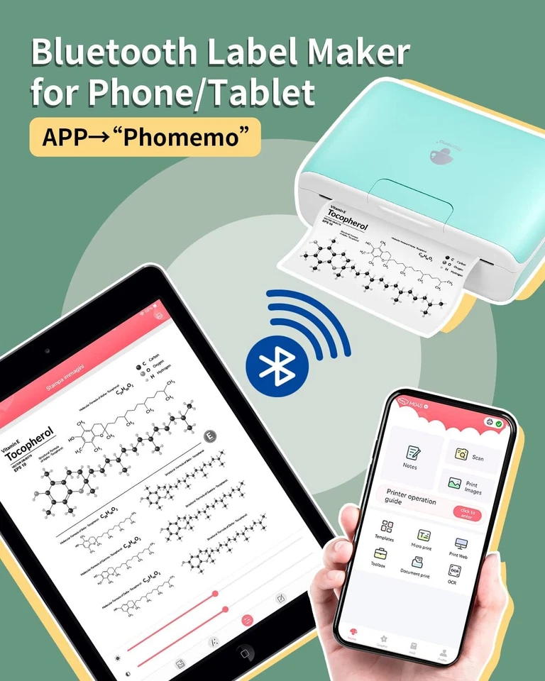 Phomemo M04S Portable Thermal Printer 300 dpi Bluetooth Label Printer Lot - Image 3 of 4