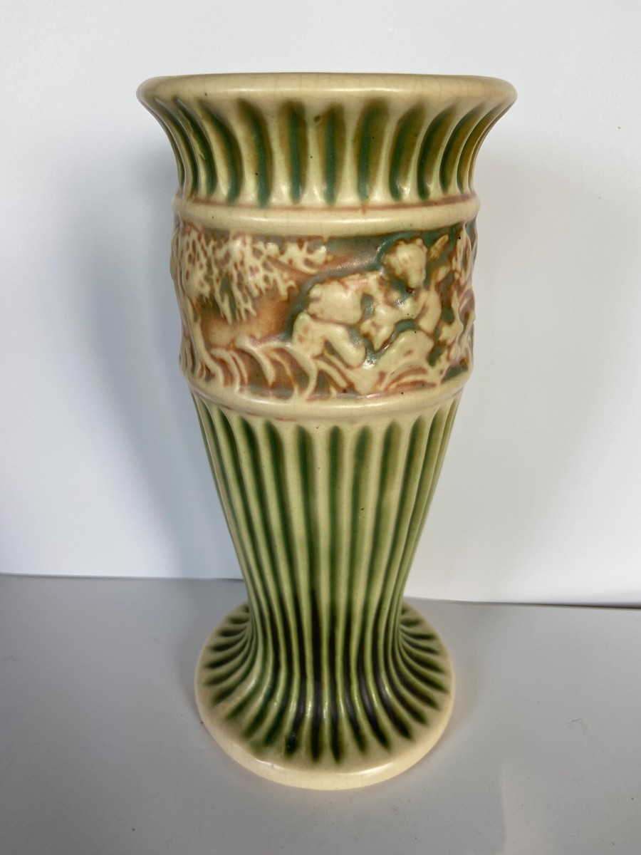 Antique ROSEVILLE POTTERY Donatello Vase 8