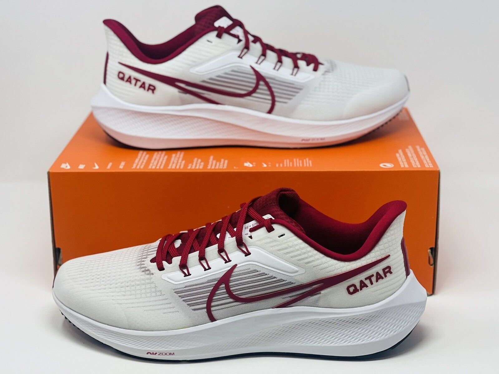 Мужские кроссовки Nike Air Zoom Pegasus 39 QTR Qatar White Noble Red DQ7911-100 sz 10