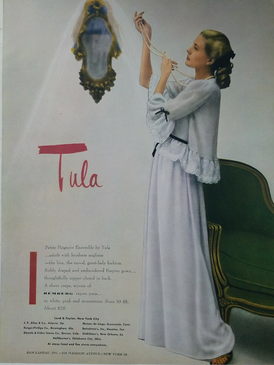 1948 women s Tula Petite Peignoir Ensemble gown lingerie vintage fashion ad