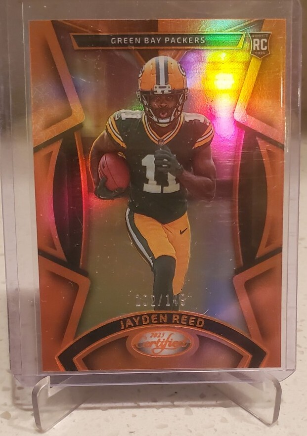 2023 Panini Certified Rookies Mirror Orange Jayden Reed 139/149 RC Packers #123
