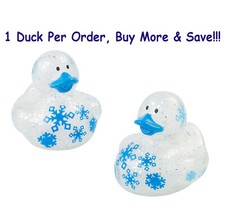 Winter Snowflake Glitter Rubber Duckies 2in - Jeep Ducking - US Shipper