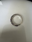 marquise Cut Amesthyst & White Sapphire Band, Size 7.5 Sterling Silver Ring — photo 6