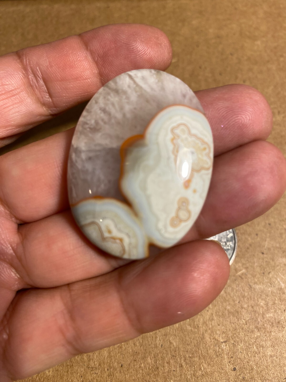 Rare Keswick Agate cabochon, Iowa, Polished, Vintage collection, 30 x