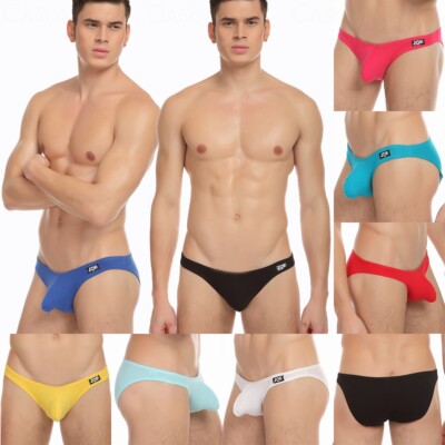 Men's Cotton Sexy Briefs Underwear Low Rise Breathable Bikini Underpants M L XL
