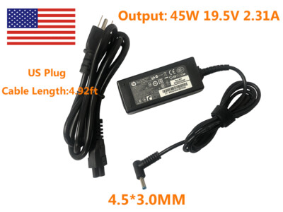 45W Laptop Power Adapter Charger For HP Pavilion (4.5x3.0mm Blue Tip) 854054-001