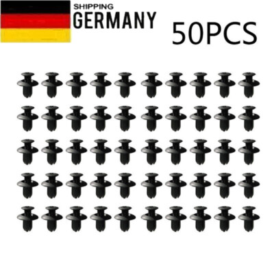 50x 8mm Auto Tür Verkleidung Befestigung Clips Stoßstange Nieten Spreiznieten