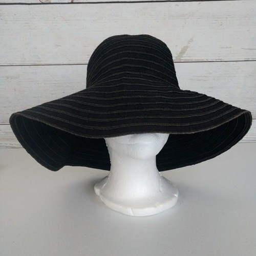Women's Paper Sun Hat Black 4 Inch 