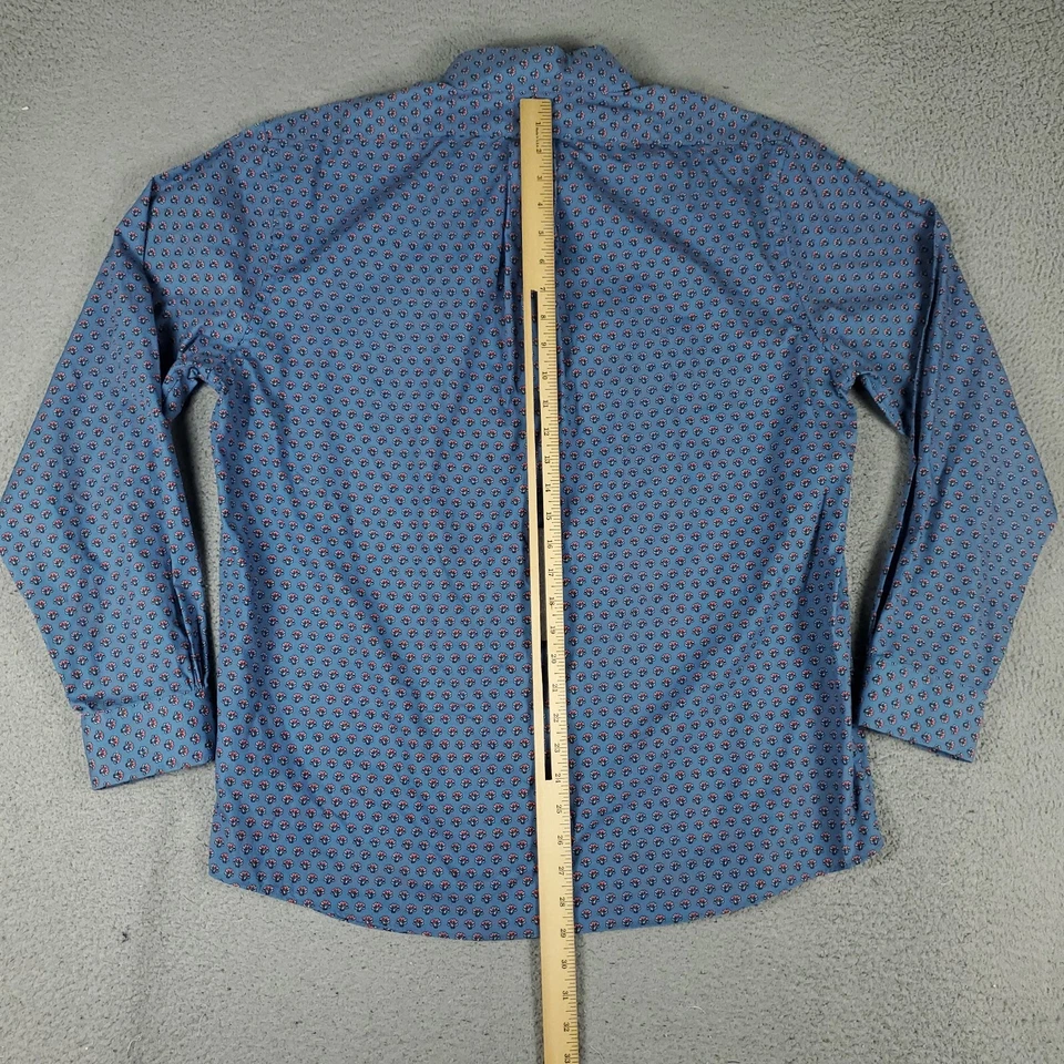 Camisa Brooks Brothers Para Hombre Grande Azul Floral Regente Abotonada Manga Larga Foto 3 de 4