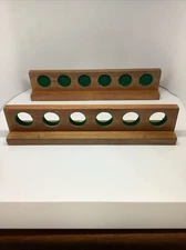 2 Piece Solid Wood Wall Pool Cue Rack W/screws,Holds 6 Cues, Fast Free Shipping