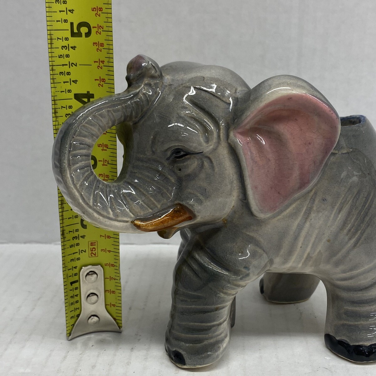 イタリア製　置物 Vintage Elephant Planter Hand Decorated Florart Japan