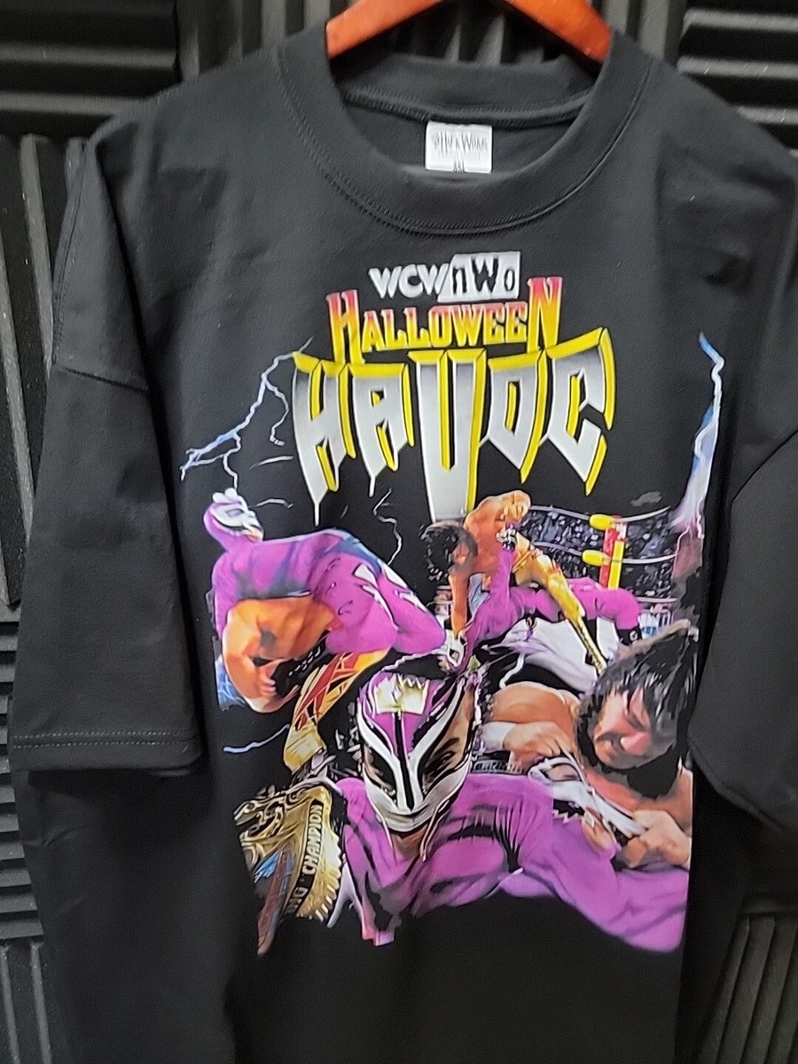 トップス 80s real skeat guerrero L/S t-shirt HALLOWEEN HAVOC EDDIE GUERRERO RAY MYSTERIO T SHIRT ON SHAKA HEAVY