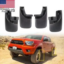 4x Front Rear Splash Guard Mud Flaps W/Fender Flares For 2005-2015 Toyota Tacoma