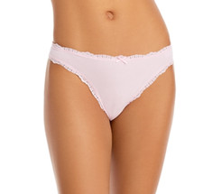 Aqua Lace Trim Thong Petal Pink Size S