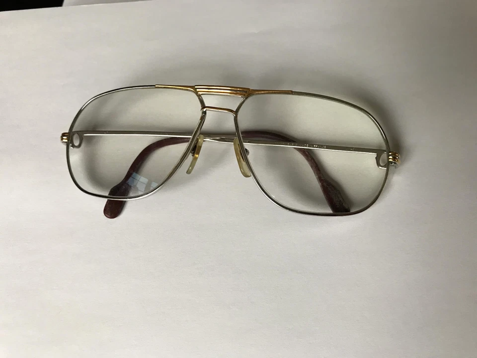 Gafas CARTIER TANK L.C originales c1988 vintage placa 62-14 L usadas de lujo Foto 3 de 4