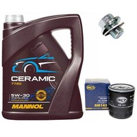 MotoröL Set 5W-30 5 Liter + ÖLfilter + ÖLablassschraube FüR Toyota Auris Corolla