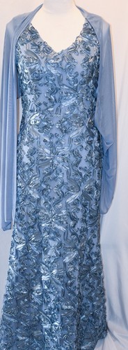 NEU Neu mit Etikett Alex Evenings Damen langes ärmelloses Kleid/Schal Größe 8P - Bild 4 von 11