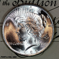 * 1922-P * CHOICE to GEM BU MS PEACE SILVER DOLLAR * FROM ORIGINAL BANK BAG *
