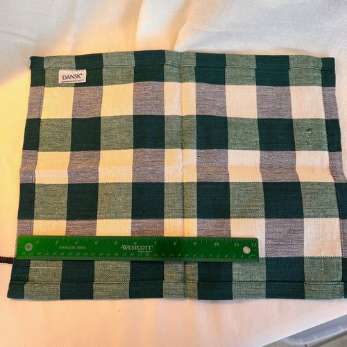 Dansk Cotton Placemats (4) Hand Woven Green Blue Ritva Puotila Finland Designed - Picture 5 of 11