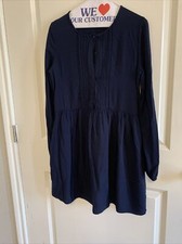 ZARA TRAFALUC Navy L/S Dress. Size XS. EUC