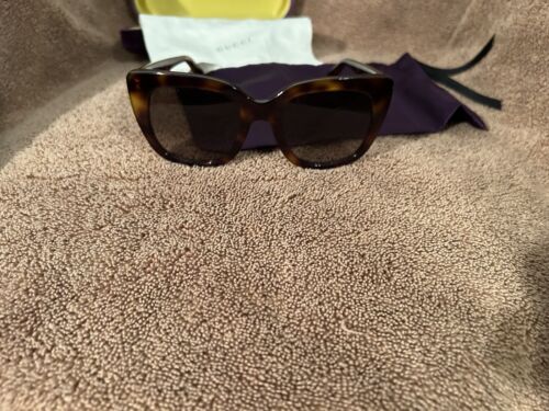 Women’s Gucci Sunglasses Tortoise Shell Oversize Frame GG 163s 02 - Afbeelding 1 van 8