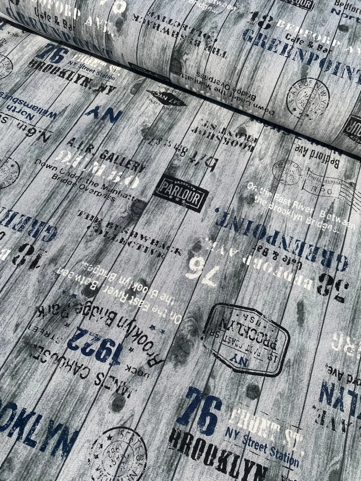 Japan Baumwolle Holz Palette Streetart grau ** * Canvas Stoff * 110 cm breit - Bild 2 von 2