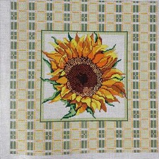 Needle Crossings sunflower with plaid needlepoint canvas 236