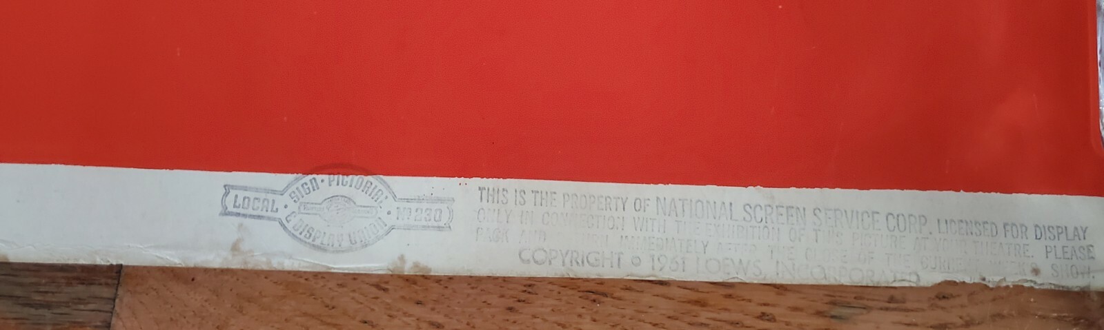 1961 "GORGO" Monster Horror MOVIE THEATER 7 FOOT LOBBY BANNER DISPLAY POSTER