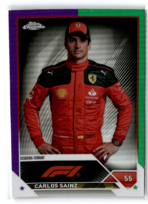 2023-24 Topps Formula One Chrome Purple/Green Refractor Carlos Sainz Scuderia