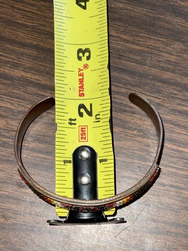 SIGNIERT Vintage Native American Schmuck Kupfer Hand Perlen Manschette Armband GW - Bild 12 von 12
