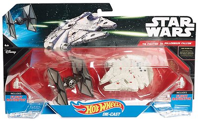 HOT WHEELS STAR WARS TFA FIRST ORDER TIE FIGHTER VS. MILLENNIUM