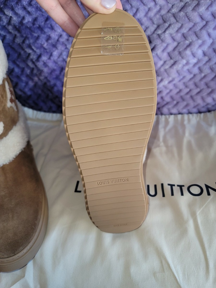 Louis VUITTON ANKLE SNOW BOOT BROWN GIANT FLOWER MONOGRAM
