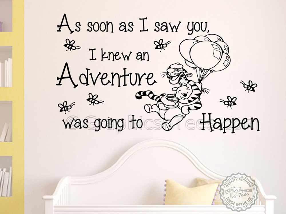 Winnie The Pooh Nursery Wall Sticker Quote with Tigger As soon as I saw you,