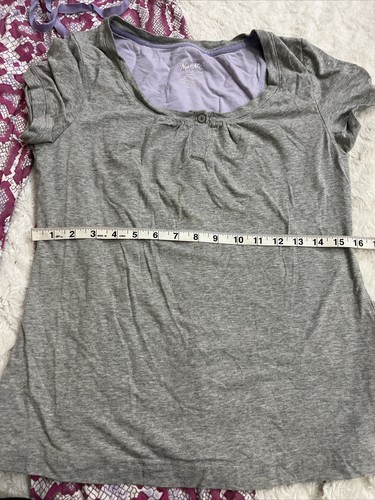 Nick & Nora Pajamas PJ Set Womens Size S Small Gray Pink - Picture 9 of 12