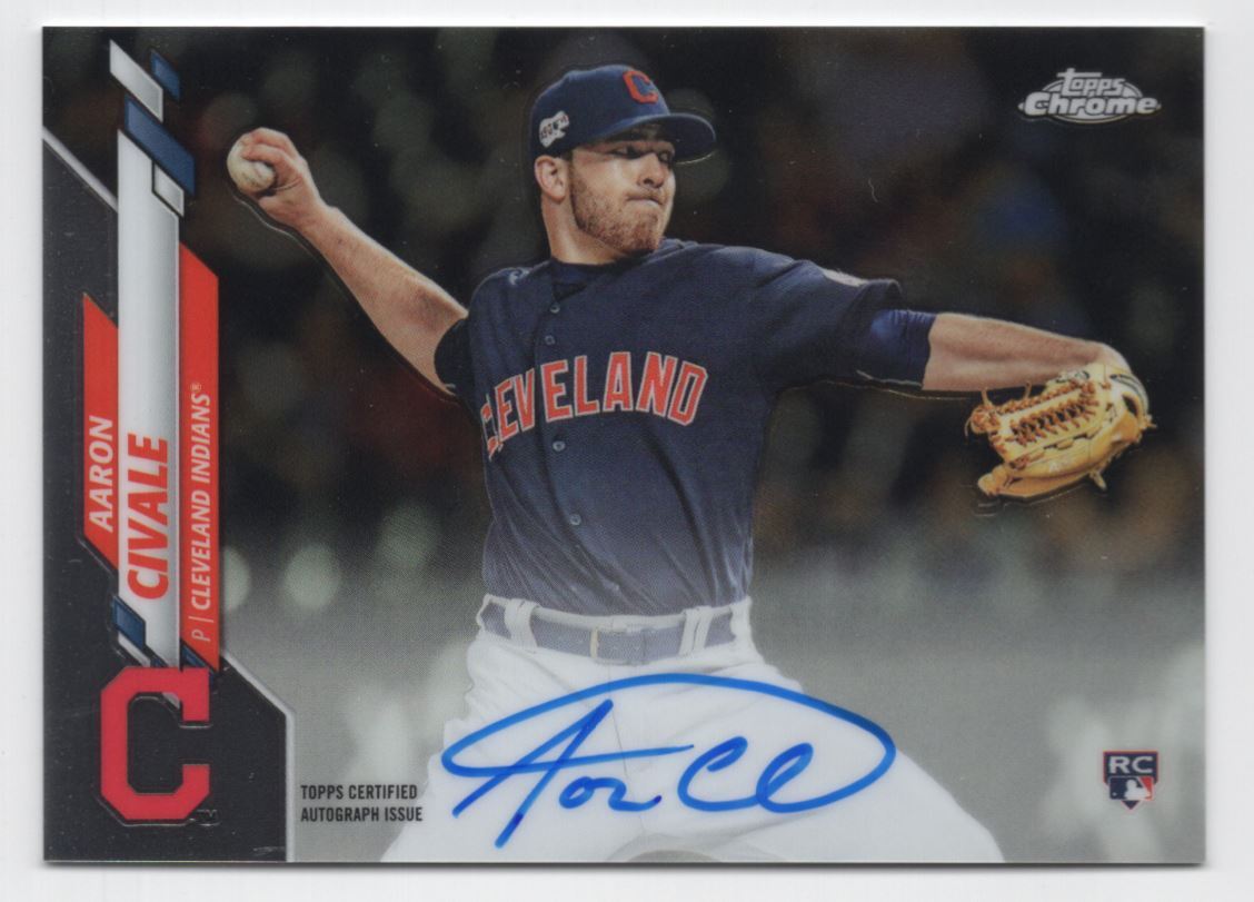 2020 Topps Chrome Rookie Autographs Aaron Civale Auto Cleveland Indians #RA-AC