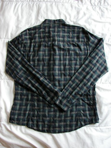 Camisa informal con botones verde a cuadros Dirk Bikkembergs talla 45 - Imagen 2 de 6