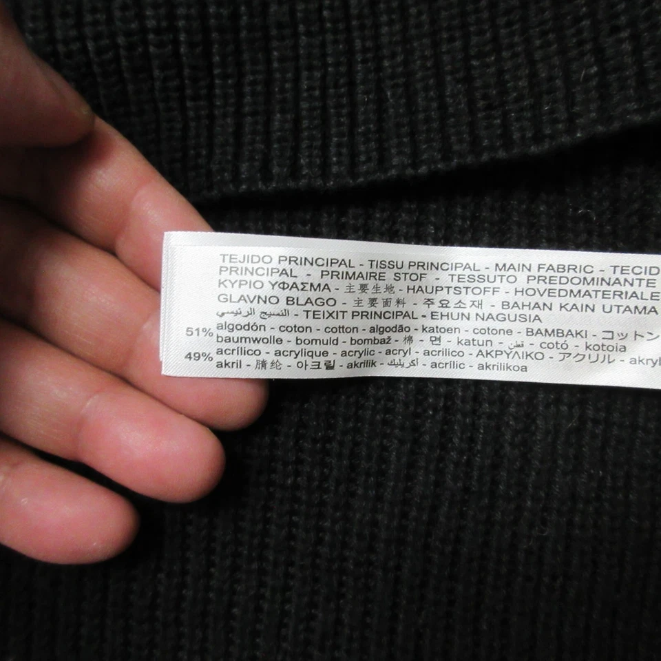 Sudadera con Capucha Zara Tejida Para Mujer Pequeña Negra Pullover Bolsillos Gran Tamaño Informal Algodón Foto 4 de 4