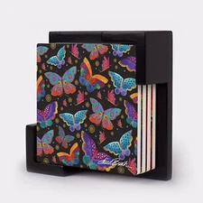 Monarque Ceramic Drink Coasters Set 4 Holder Laurel Burch Mariposas Butterfly
