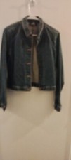 DKNY Women's Fitted Jean Denim Jacket Blue Washed Size Small Fitted