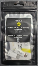 2 Pack 35W USB-C to Lightning Adapter & USB-C 3.5mm to Audio Adapter