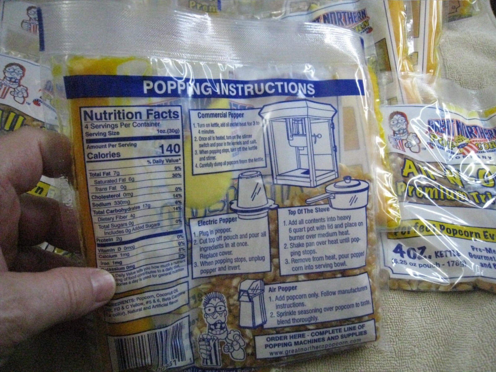 Great Northern Popcorn All-N-One Premium Tri-Pak 4oz kettle FULL CASE 02/2026