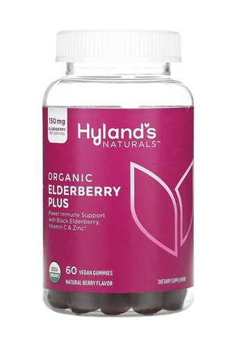 Hyland's Naturals Organic Elderberry Plus 60 Gummies Immune Support Supplement